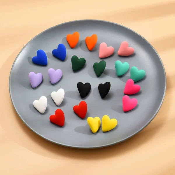Heart Shaped Matte Earrings