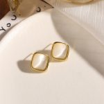Square High-End Cat's Eye Stone Earrings