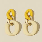 Colorful Matte Chain Link Drop Earrings - Image 3