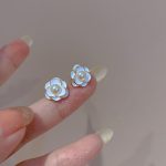 Camellia Mosquito Coil Ear Clip Earrings - Image 2