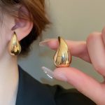 Gold Plated Teardrop Shaped Earrings - Image 4