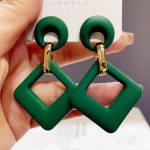 Square Dangle Colorful Drop Earrings - Image 10
