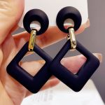 Square Dangle Colorful Drop Earrings - Image 9