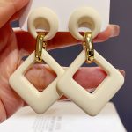 Square Dangle Colorful Drop Earrings - Image 5