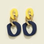 Colorful Matte Chain Link Drop Earrings
