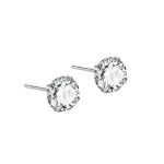 S925 Silver Earrings piercing Flat Bottom Zircon - Image 2