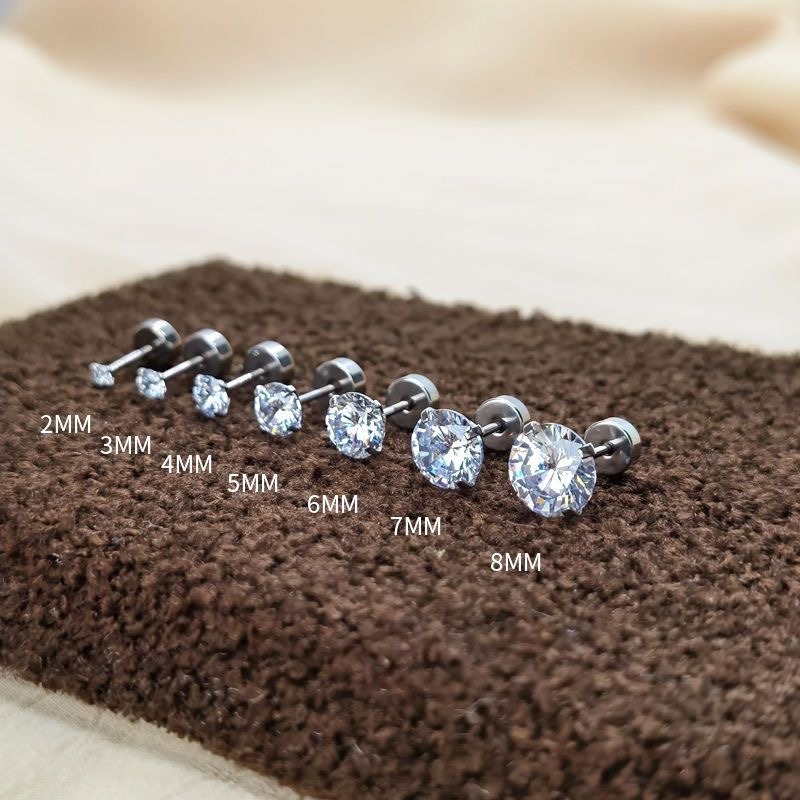 flat-bottom-zircon-3mm-4mm-5mm.jpg S925 Silver Earrings piercing Flat Bottom Zircon - Image 1