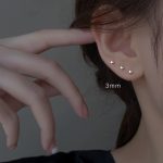S925 Silver Needle Earrings for girls, Ear Piercing Earrings