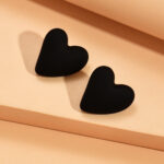 Heart Shaped Matte Earrings - Image 10