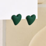 Heart Shaped Matte Earrings - Image 11