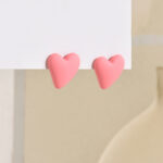 Heart Shaped Matte Earrings - Image 8
