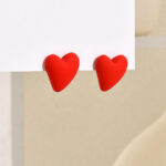 Heart Shaped Matte Earrings - Image 7