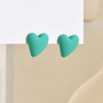 Heart Shaped Matte Earrings - Image 5