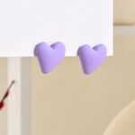 Heart Shaped Matte Earrings - Image 4