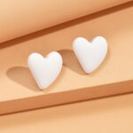 Heart Shaped Matte Earrings - Image 3