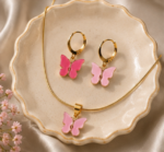 Butterfly Earrings and Pendent
