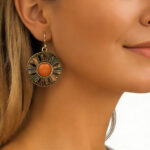 Multicolor Rhinestone Flower Round Earrings