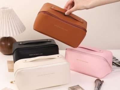 PU leather cloud cosmetic bag Rose Pink white brown black